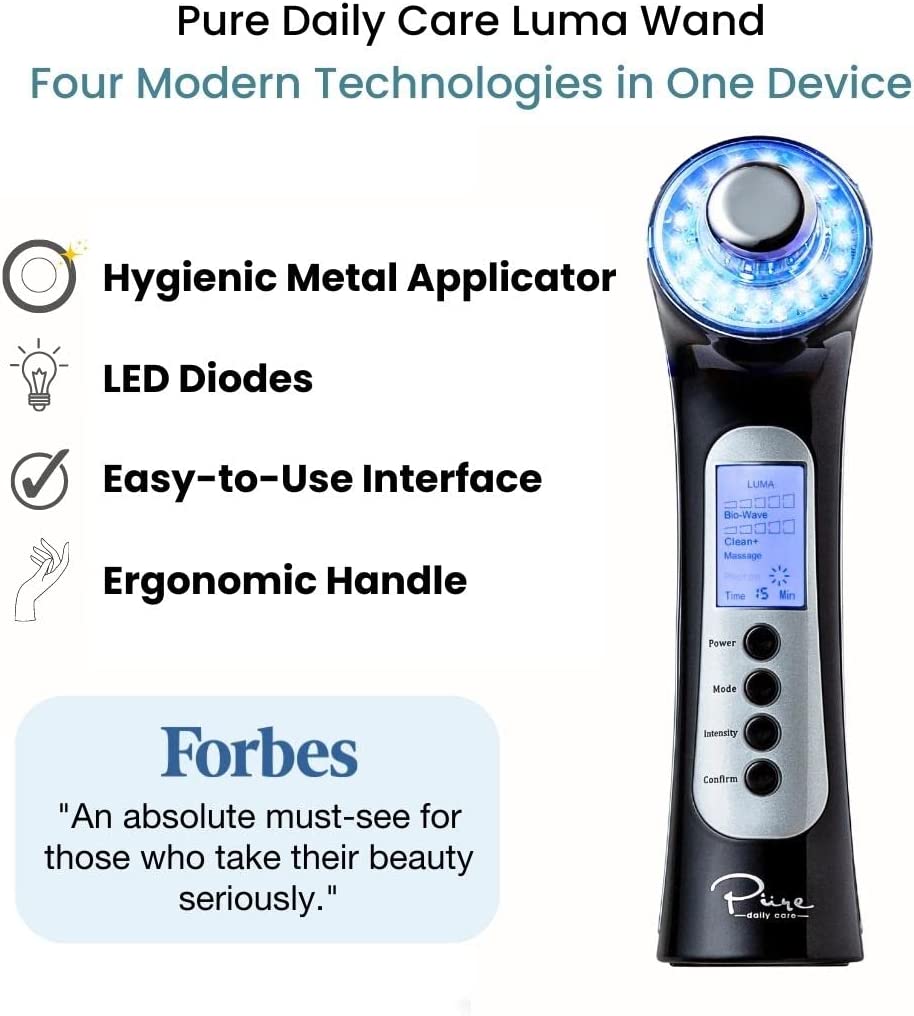 Pure Daily Care Luma - 4 in 1 Skin Therapy Wand - Ion Therapy LED Light Machine - Wave Stimulation- Massage - Anti Aging - Lift & Firm Tighten Skin Wrinkles - Image 3